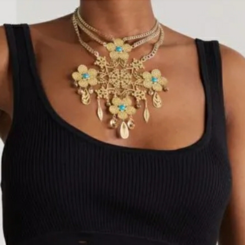 Gucci Gold tone and Resin Statement Necklace